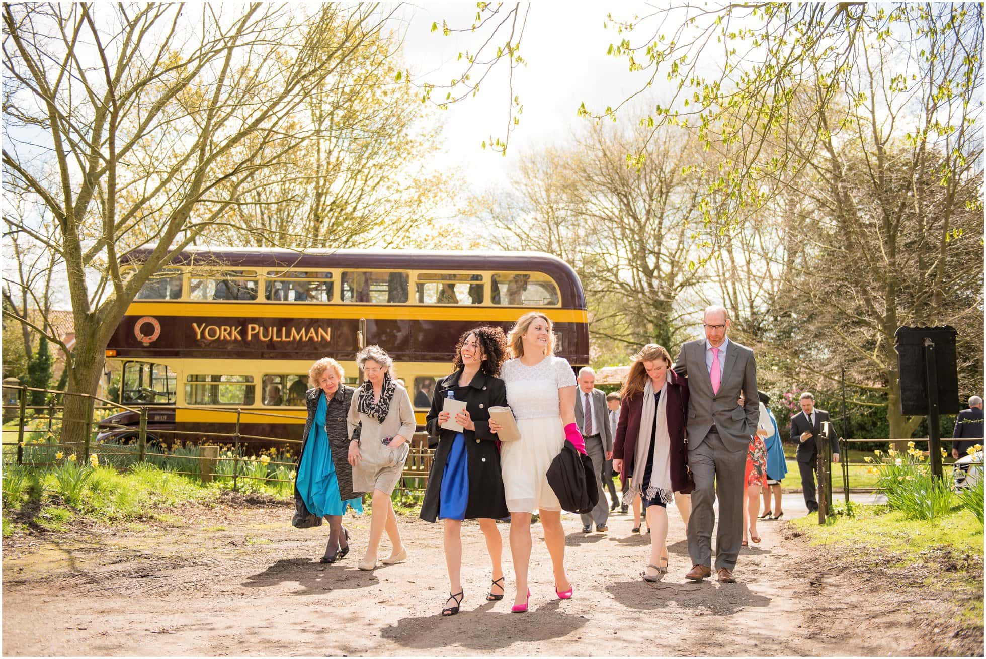 York Pullman Bus drops off the guests for the wedding