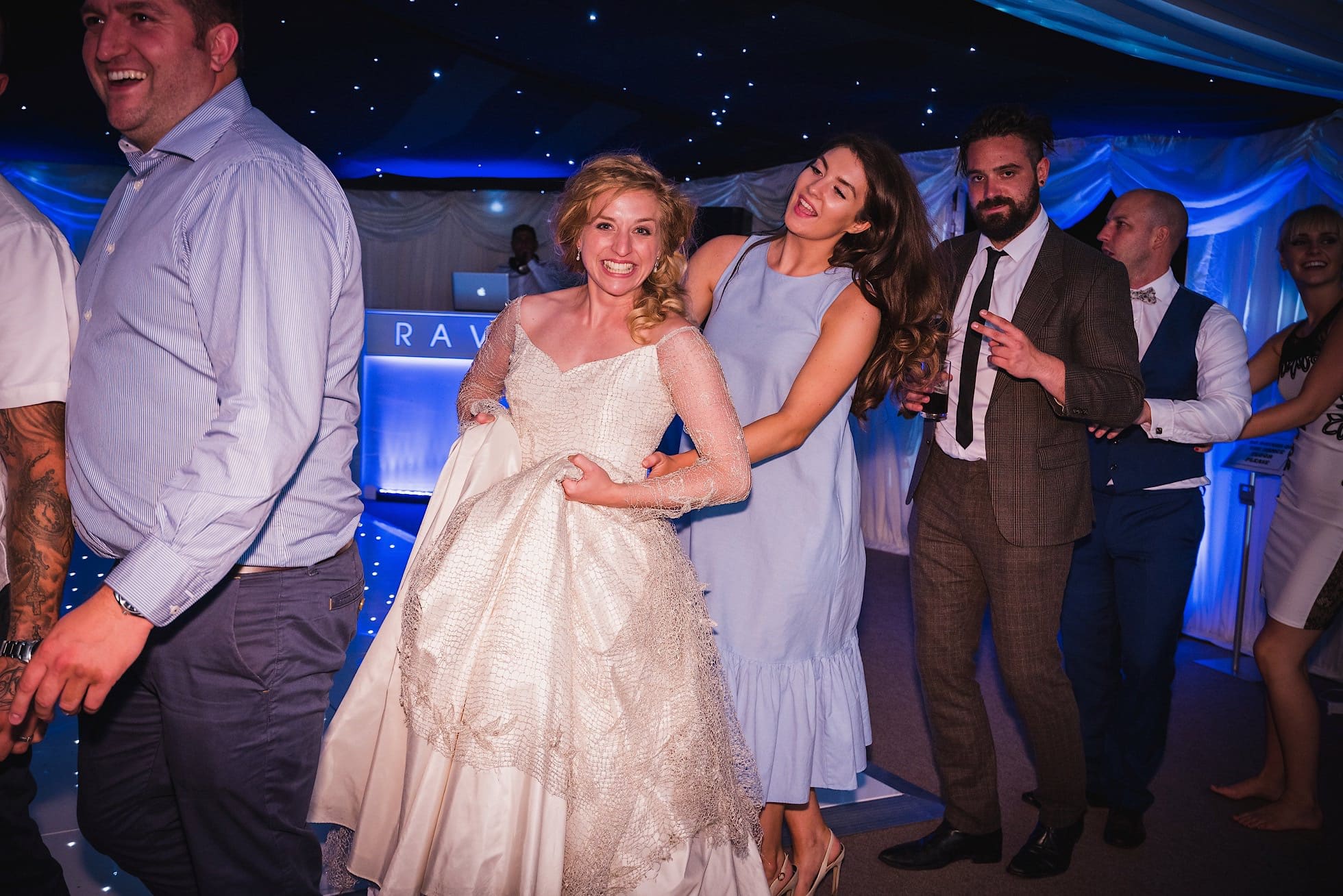 Bride doing the conga