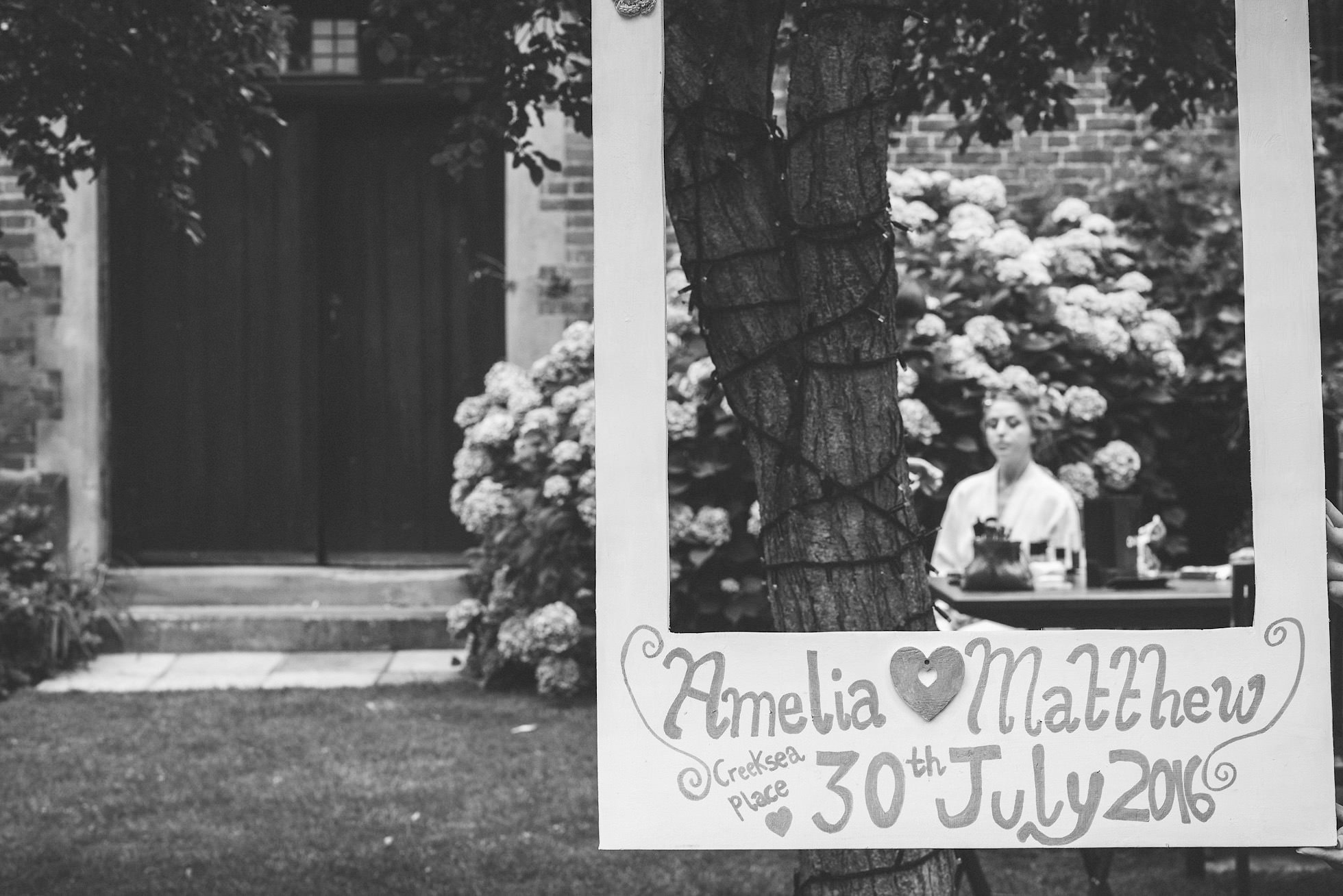 Wedding Sign at Creeksea Place Burnham