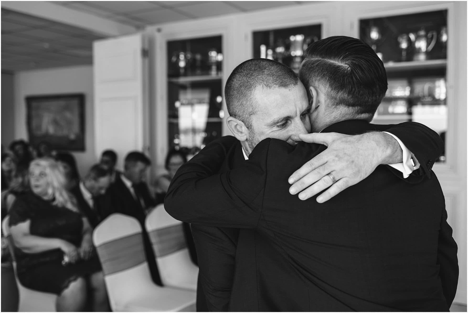 Hugging the groom