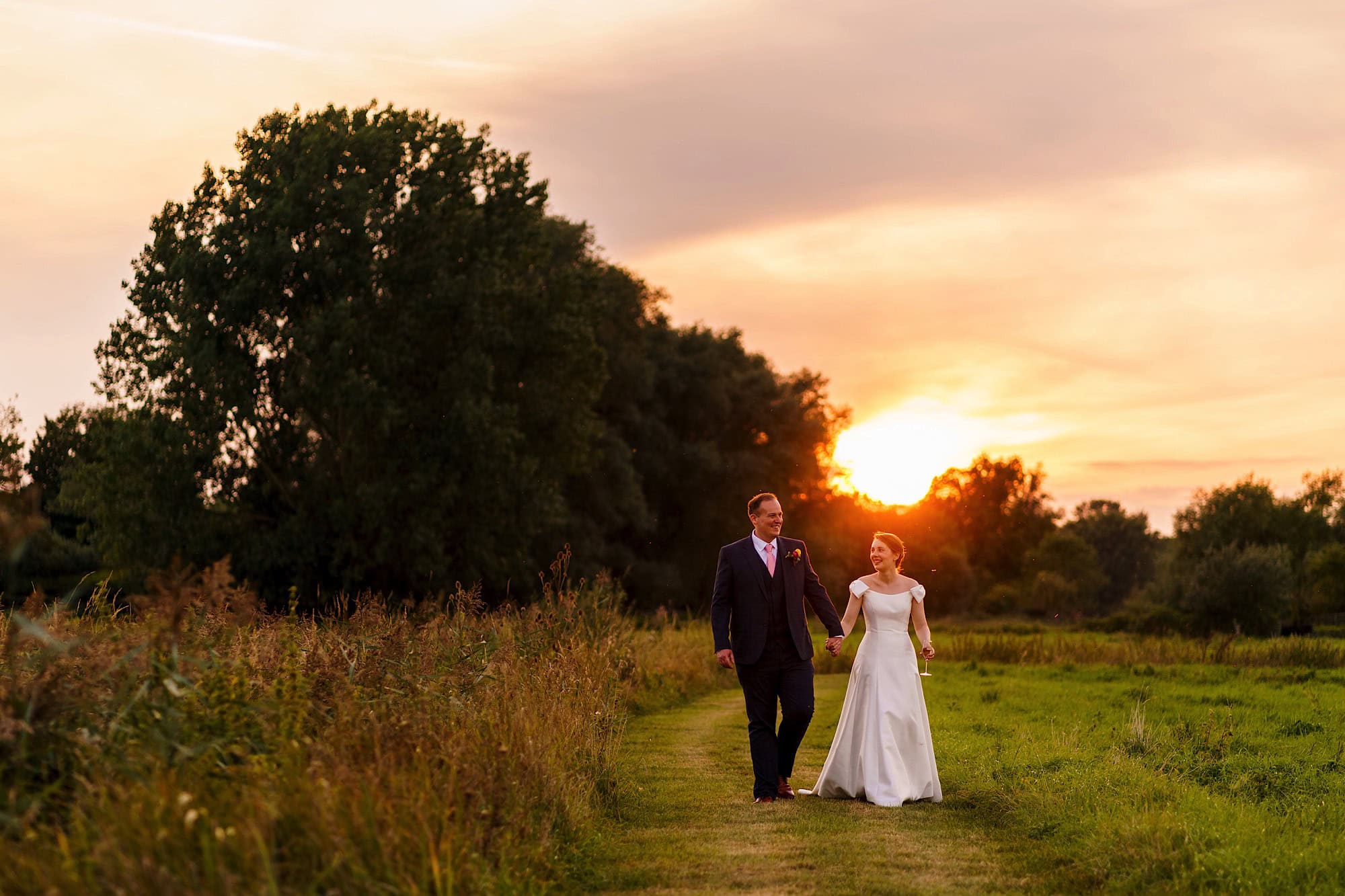 Abbey Hall Wedding Photographer photo of bride and groom at sunset