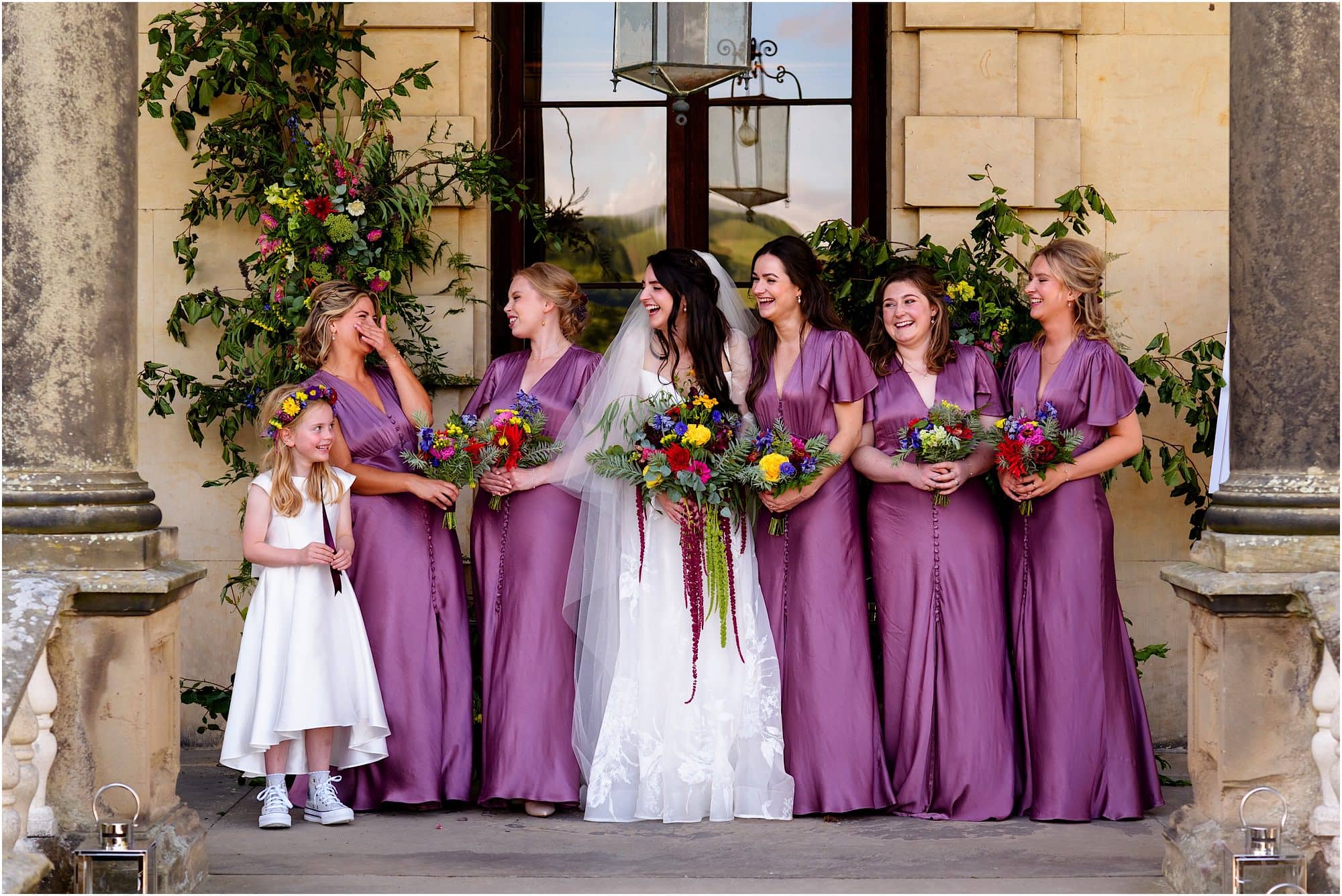 Bridesmaids laughing - natural wedding photography