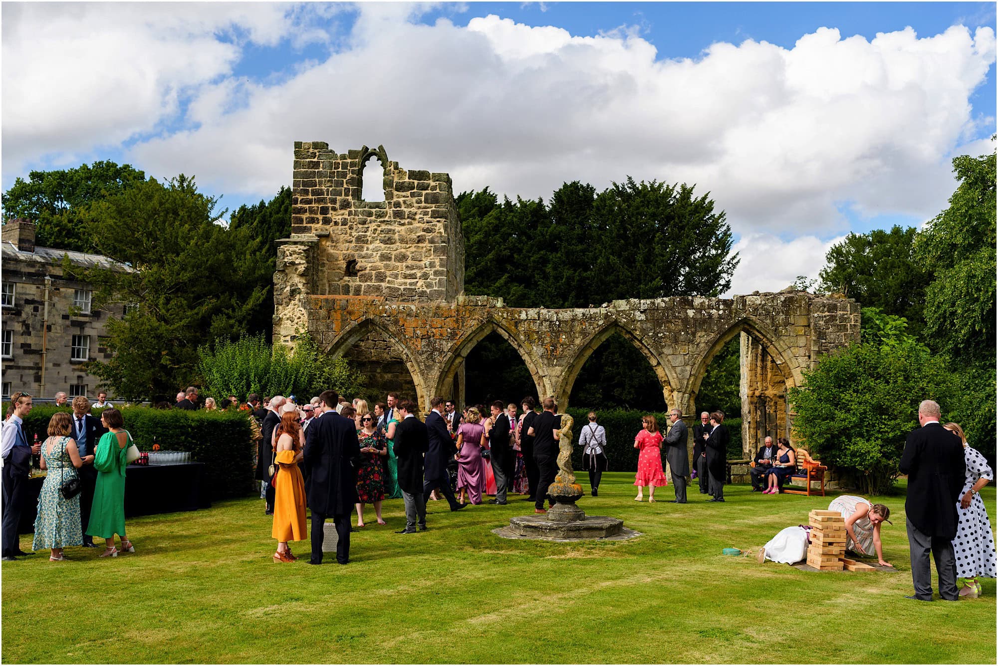 Wedding reception by the ruins
