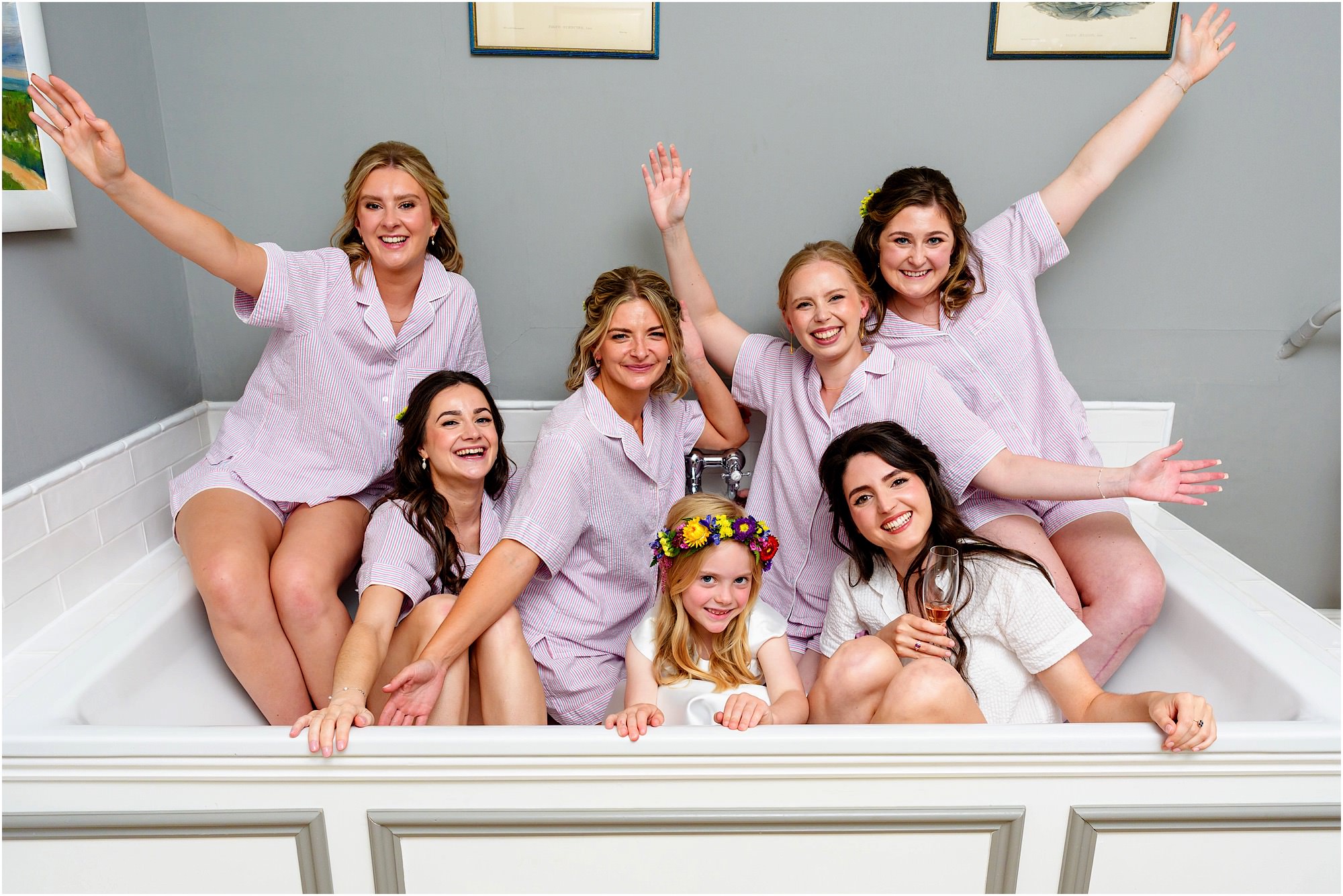Bridesmaids in the bath!