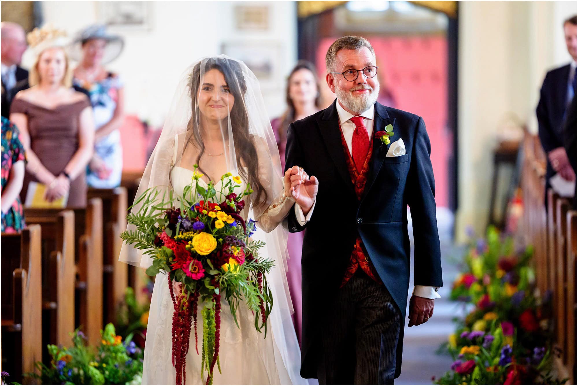 Birdsall House church father walking bride down the aisle