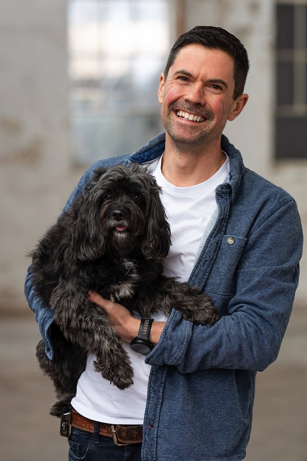 Winston Sanders Photographer with his dog Maple