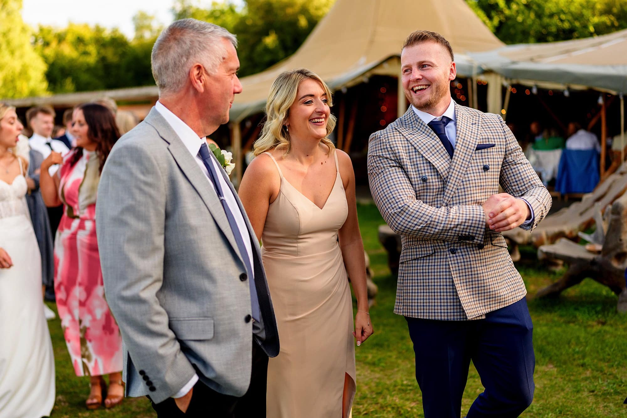 laughter at a tipi wedding