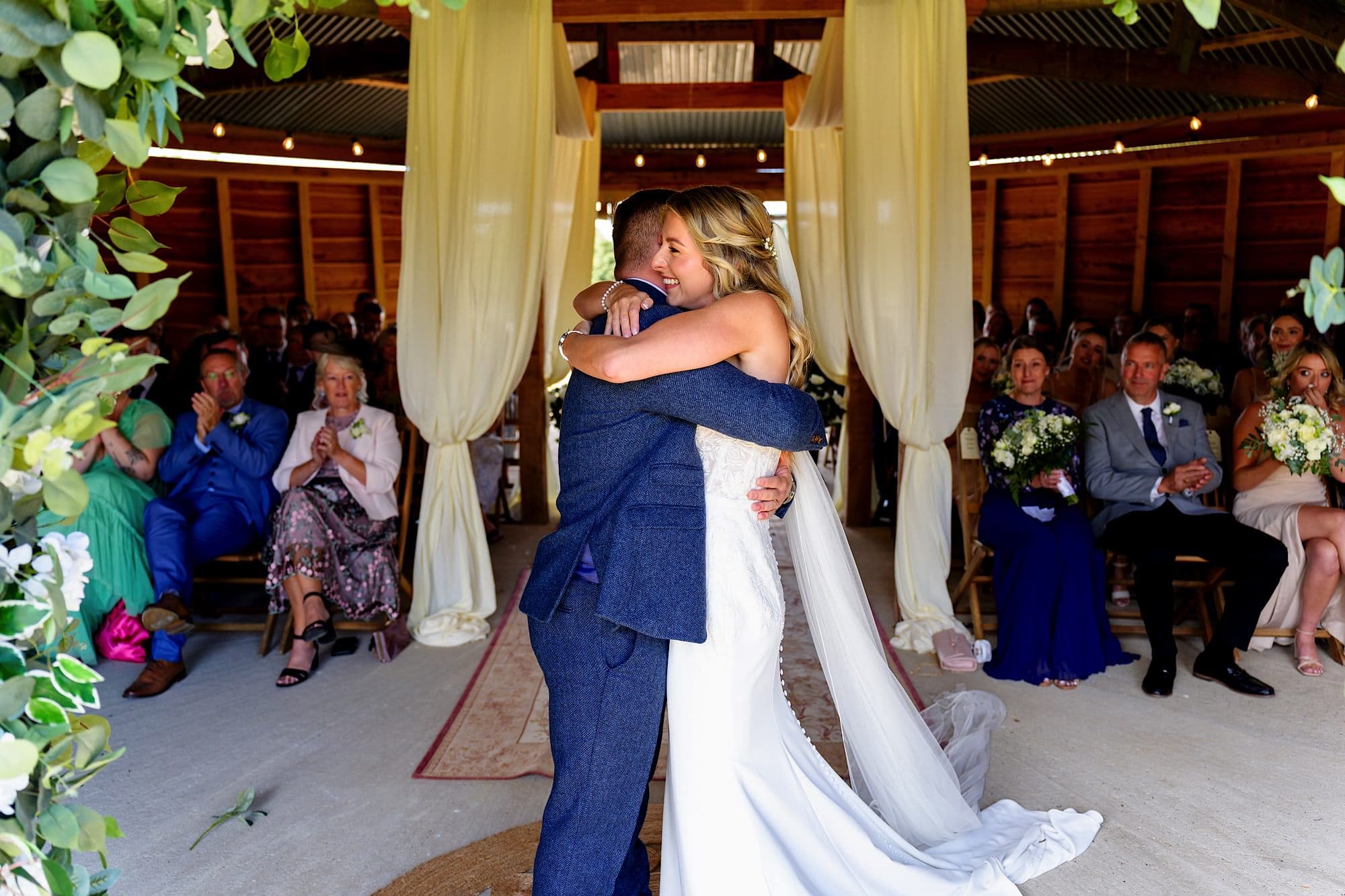 Big hug during the ceremony