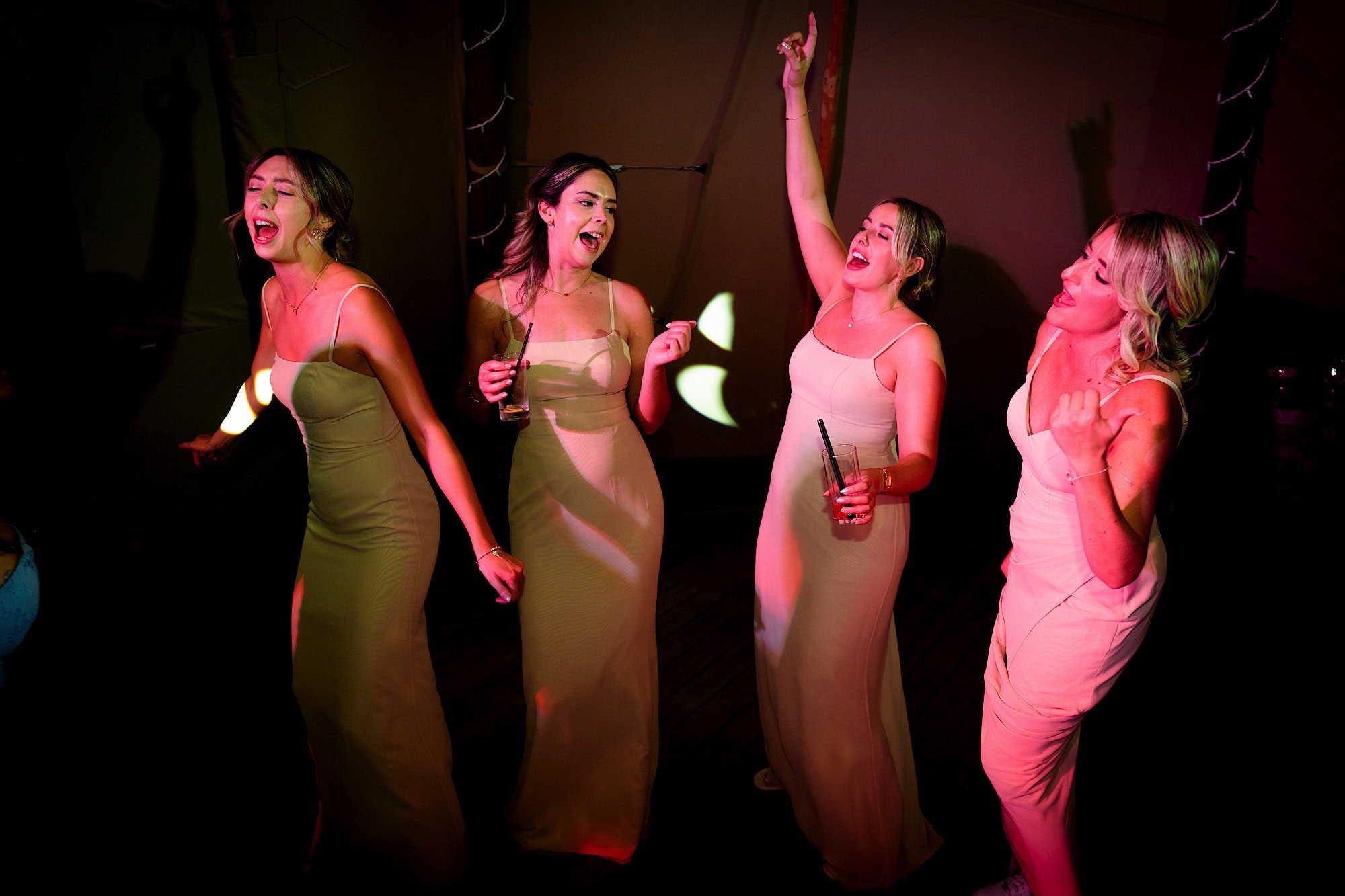 Bridesmaids dancing