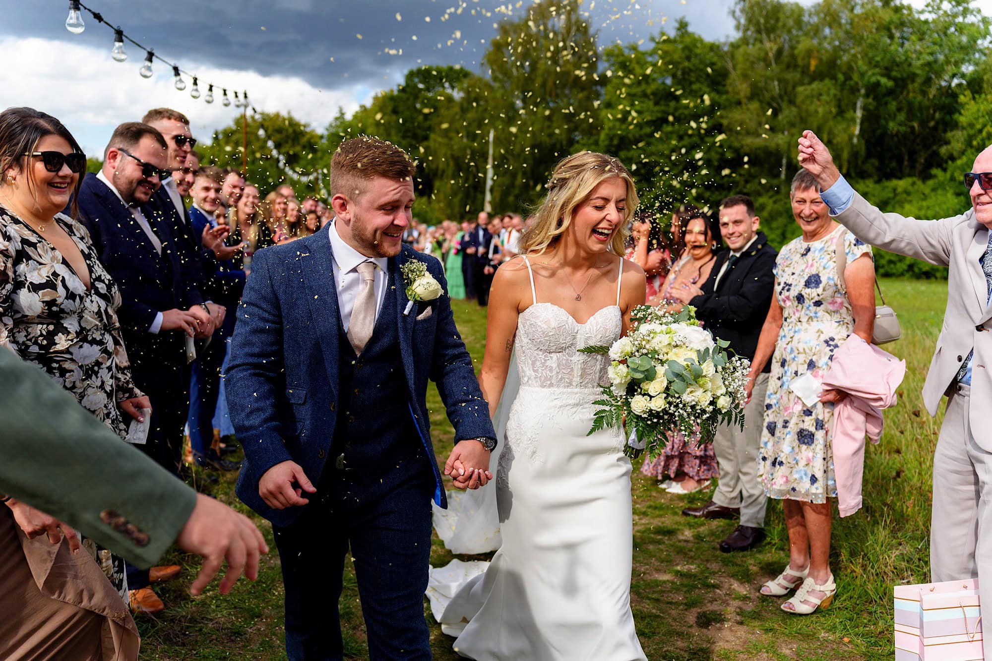 confetti at a Wellington Wood wedding