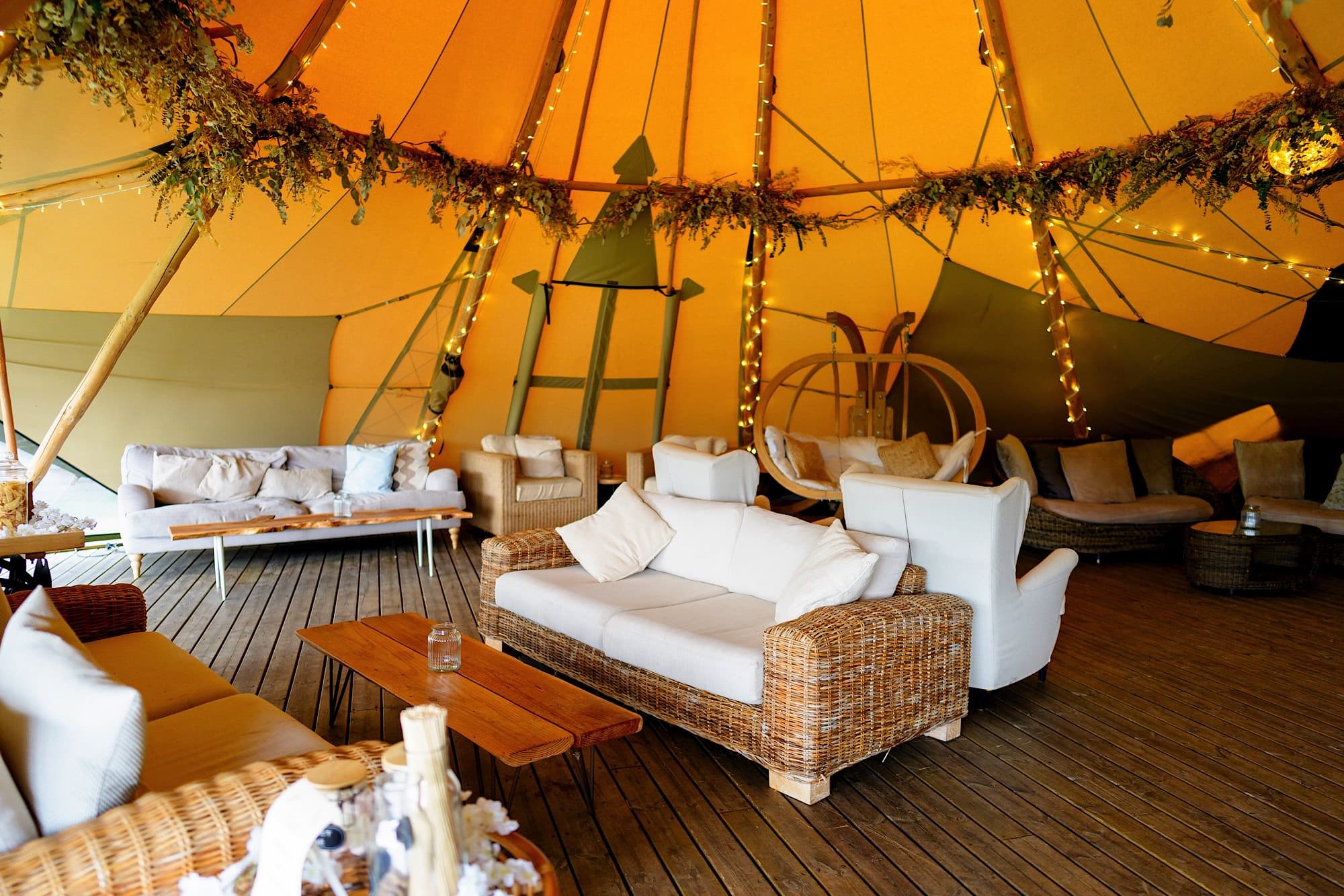Interior of the tipi at wellington wood