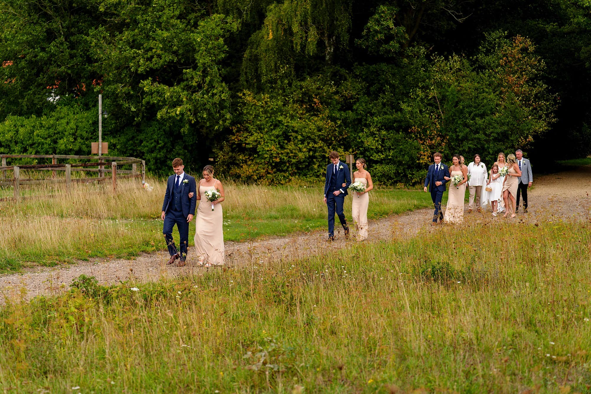 walking to the ceremony from the cottage