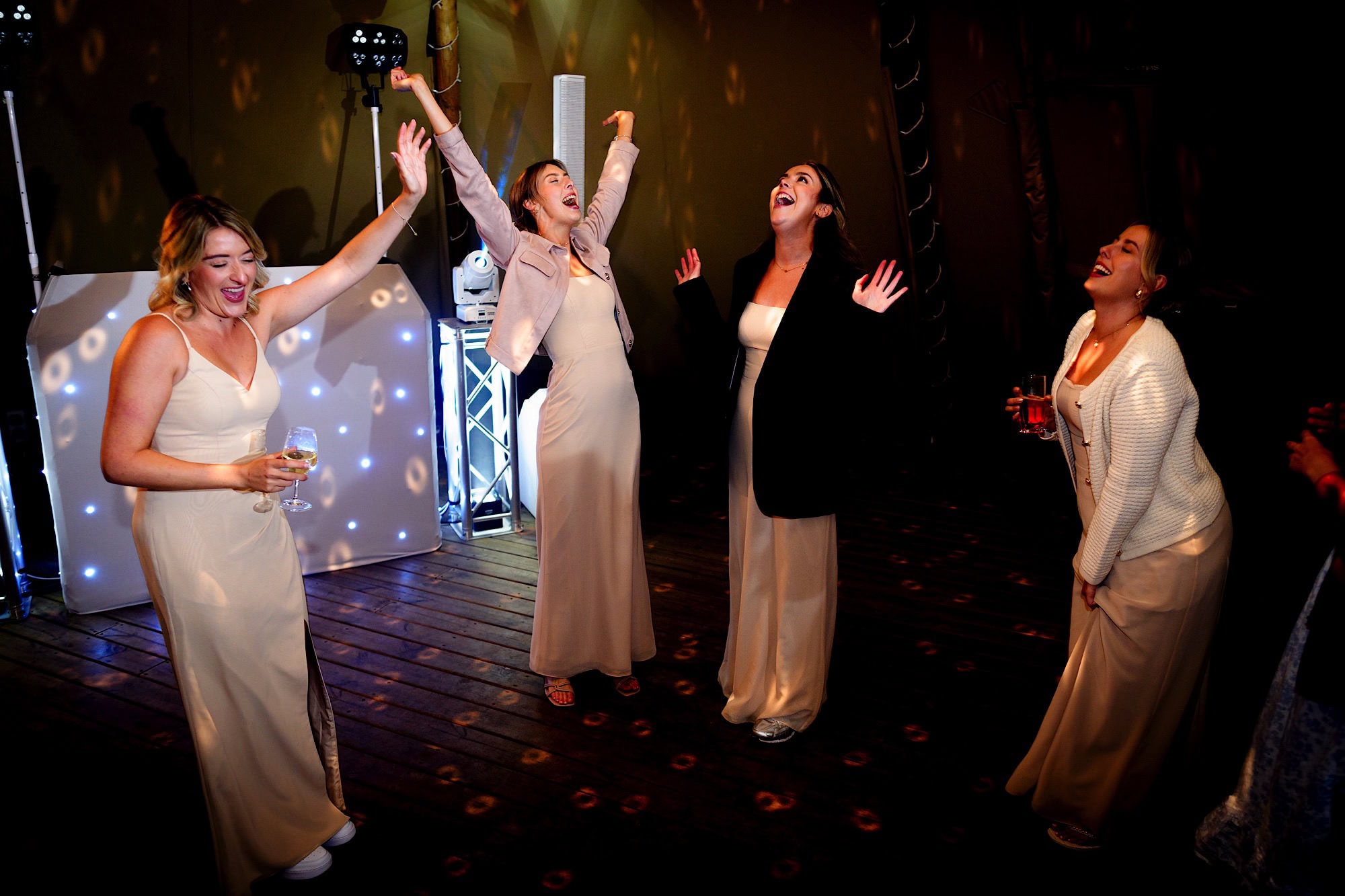 bridesmaids dancing