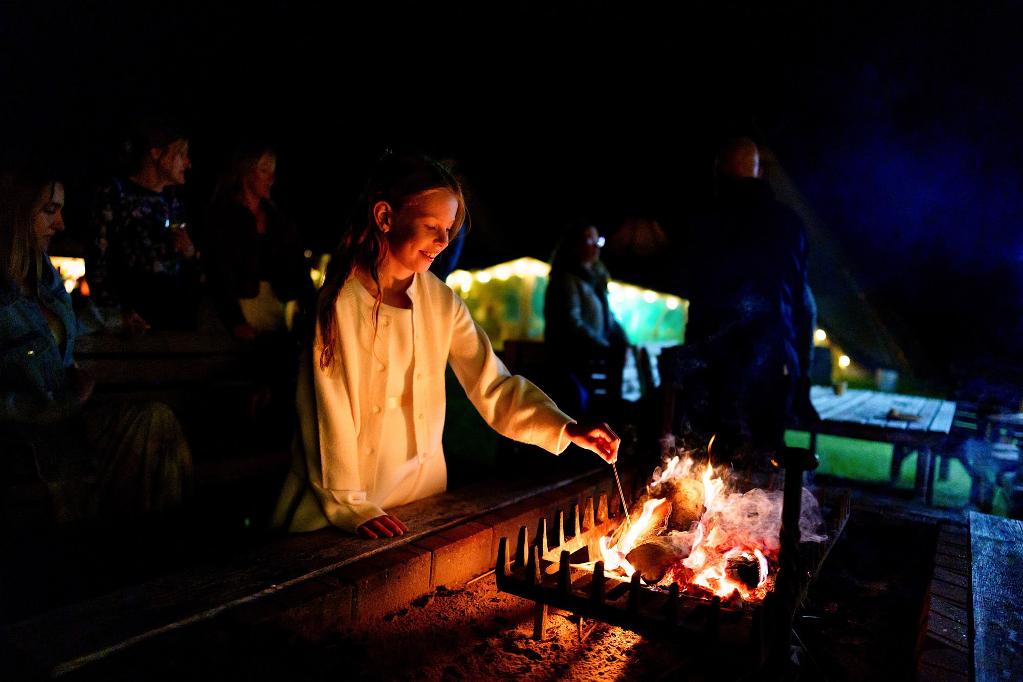 marshmallows on an open fire