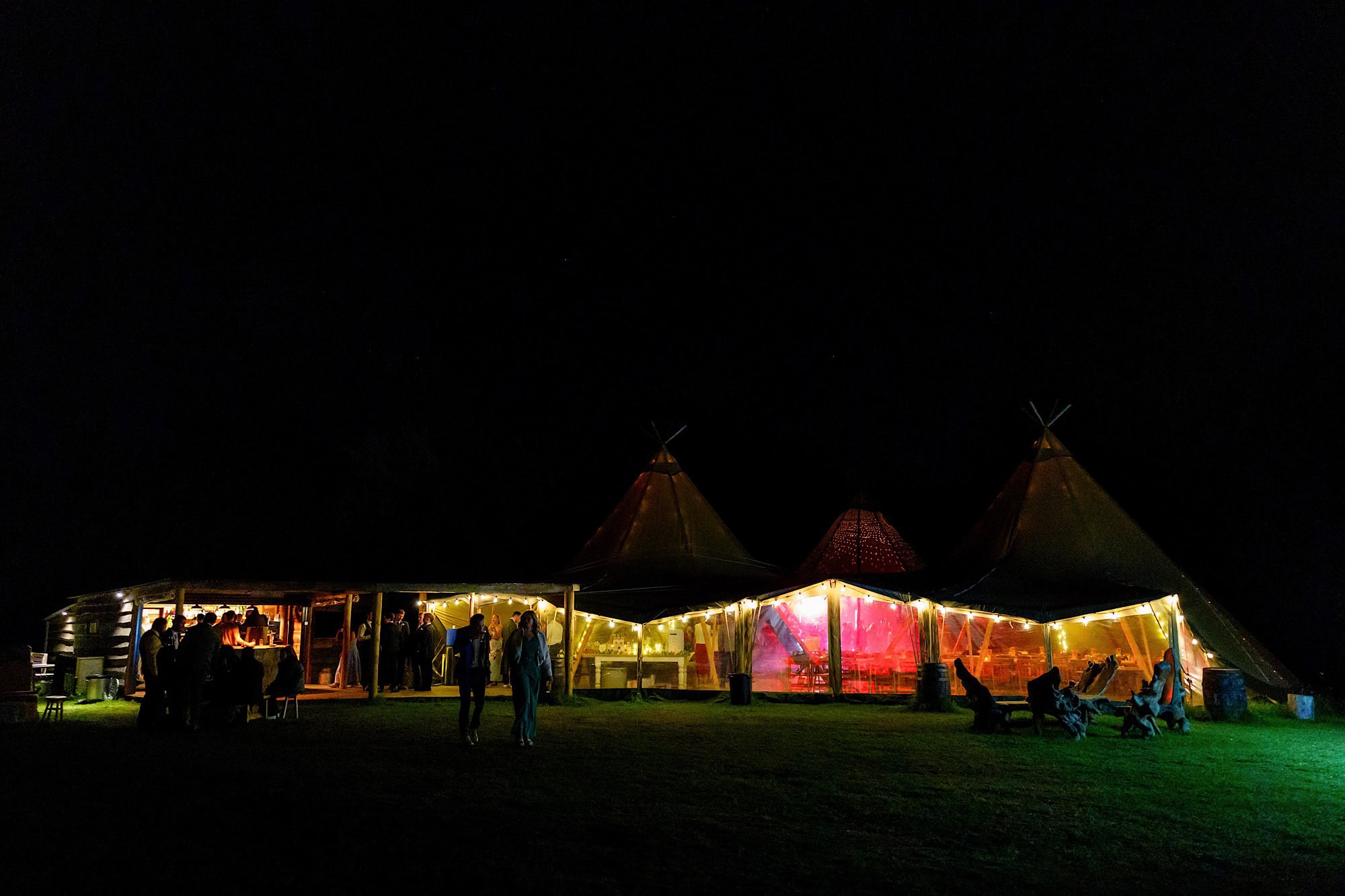 the tipi at nighttime